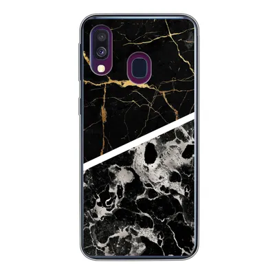 Produktbild von MuchoWow® Handyhülle Schutzhülle Hülle für Samsung Galaxy A40 Marmor - Gold - Luxus Silikon Softcase Handy Hülle - Handy-Tasche