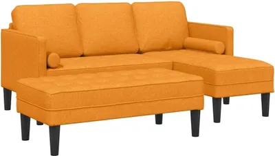 Produktbild von vidaXL Sofa Set 2 stk. Dunkelgelb Polyester