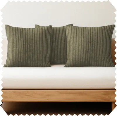 Productafbeelding van novely® 3-delige set decoratieve kussens PORTO, met koordoptiek. Sofa-kussens, sierkussens. Kussenhoezen 40x40 cm. Vulling: woonkamer - Kleur: 46 Olijgroen | Uitvoering: alleen hoezen (zonder vulling)