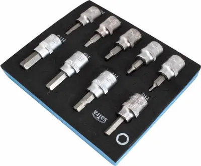 Produktbild von Steckschlüsselsatz, 3/8", 6-kant, 9-teilig