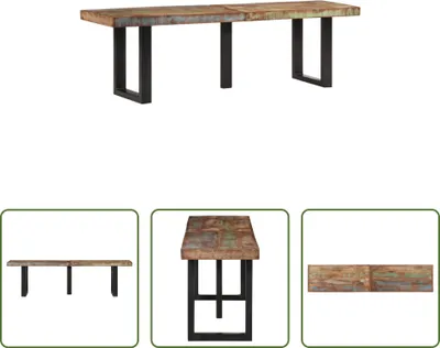 Produktbild von The Living Store Bank 160 cm Massives Altholz und Stahl