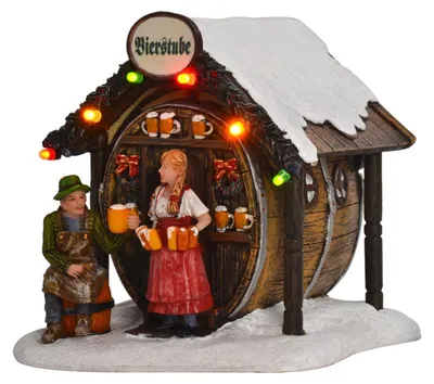 Obrázek produktu pro LuVille Vánoční vesnička - miniaturní pivnice - D11 x Š12 x V12 cm