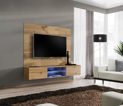 Produktbild von Anbauwand Wohnwand SWITCH PR2 Wotan mit Hochglanz Led und Push - Click System