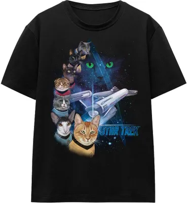 Produktbild von Star Trek - "Feline Galaxy" T-Shirt für Herren/Damen Uni TV16149 (XL) (Schwarz)