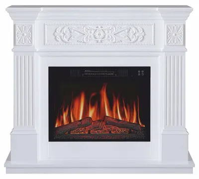 Produktbild von Casa Padrino Barock LED Elektrokamin Weiß 106,6 x 37 x H. 92,5 cm - Barock Möbel