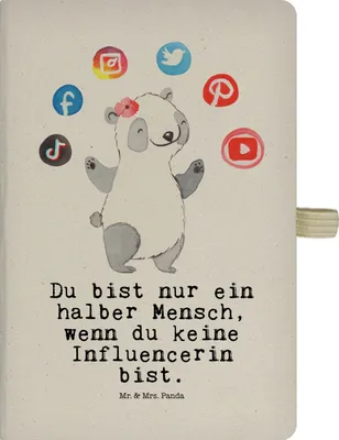 Produktbild von Mr. & Mrs. Panda Reisetagebuch Influencerin Herz - Transparent - Geschenk, Journal, Tagebuch, Notizbuch A5, din, Adressbuch