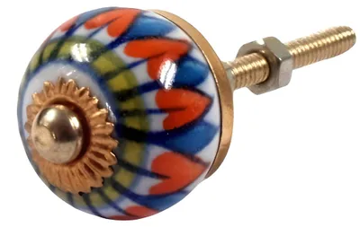 Produktbild von Kleiner Möbelknopf aus Keramik, Möbelknauf Möbelgriff, Schranktürknöpfe, Möbelknöpfe, Schubladengriff - Modell 21, Mehrfarbig, 3*3*6,5 cm, Möbelknöpfe