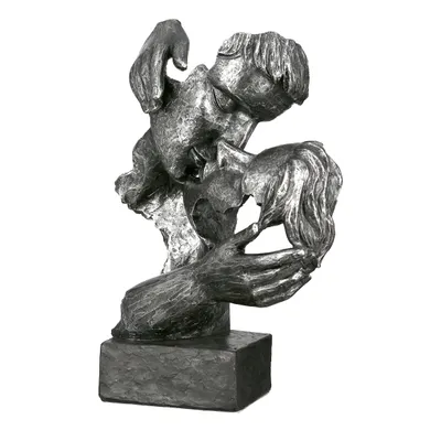 Image de Gilde Skulptur, Paar, "Addiction", Poly, schwarz, anthrazitfarben, silberfarben, VE 1, L. 12 cm, B. 18.5 cm, H. 28 cm 89315 4001250893158