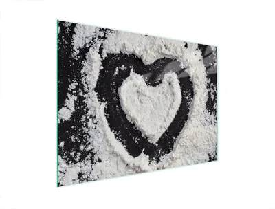 Image de Planche à découper en verre 40x30 cœur
