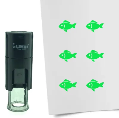 Produktbild von CombiCraft Selbstfärbender Stempel 'Fisch' in der Farbe Grün, Ø10mm