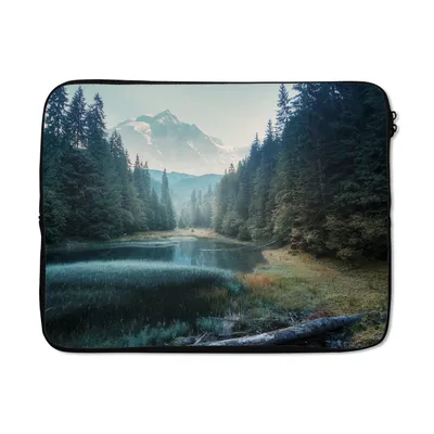 Produktbild von MuchoWow® Laptop Hülle 15 Zoll Wald - Gras - Berge - Bäume - Natur Laptoptasche - Laptoptasche - Sleeve - Rundum-Schutz