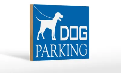 Produktbild von Holzschild Hinweis 18x12cm Dog Parking Hund
