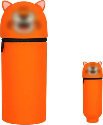 Image de Étui à crayons Tigre, en silicone, 2 en 1, pour l'école