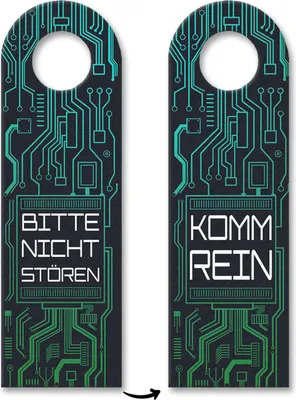 Produktbild von Bitte nicht stören oder Komm rein Türhänger 3er Set in Leiterplatten Optik in