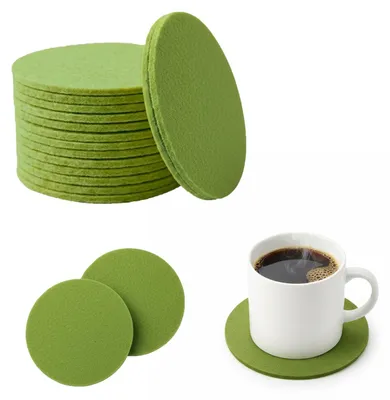 Produktbild von Filzuntersetzer - Rundes Set für Gläser und Becher - 30 Stück - Grau