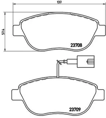 Produktbild von Brembo Bremsbelagsatz, Scheibenbremse Vorderachse P 23 087
