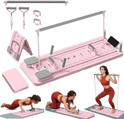 Immagine prodotto di Set di Pilates - Attrezzo per il fitness - Allenamento a casa - Design pieghevole - 5 kg - Rosa