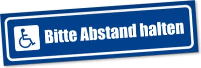 Produktbild von PantherPixel Bitte Abstand Halten Magnetschild Auto Rollstuhlfahrer Magnetfolie Geschenkidee 60 x 16 cm STANDARDFARBFOLIEN