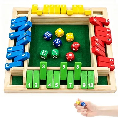 Obrázek produktu pro Dřevěná desková hra "Shut the Box" pro 4 hráče