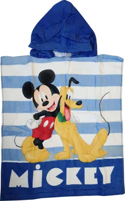 Zdjęcie produktu dla Jerry Fabrics Mickey Mouse Kids Poncho z kapturem Ręcznik kąpielowy Ręcznik plażowy 50x115cm