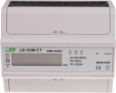 Obrázok produktu pre Merač spotreby energie trojfázového prúdu LE-03M-CT 3×400 V+N trojfázový striedavý prúd F&F