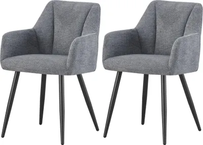 Produktbild von xonox.home Stuhl 2er Set Bella Chenille-Optik anthrazit (B/H/T): 55 x 82 x 62 cm