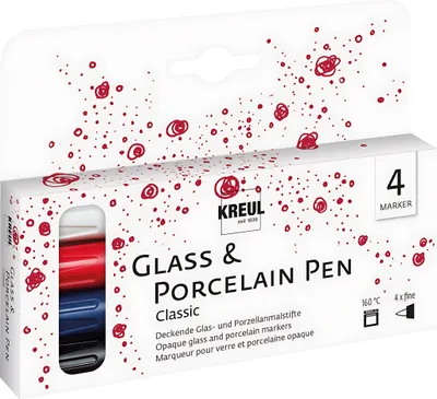 Produktbild von KREUL Glass & Porcelain Pen Classic fine 4er Set