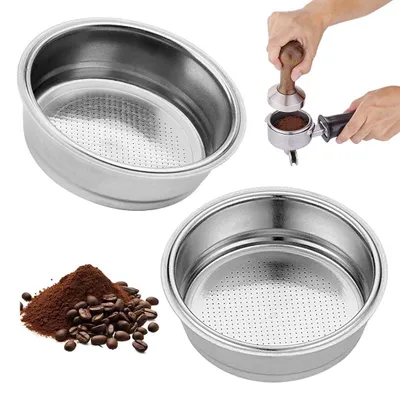Kaffeesieb 51 mm, 2 Stück, Edelstahl, 1 und 2 Tassen, Espresso
