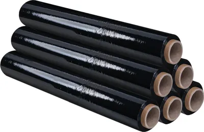 Produktbild von Stretchfolie Palettenfolie Wickelfolie 500mm x 210 lfm 12 Rollen 23my schwarz