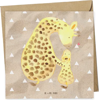 Produktbild von Mr. & Mrs. Panda Grußkarte Giraffe Kind - Sandig - Geschenk, Glückwunschkarte, anlasskarte, Mama, Sohn, Tochter, faltkarte, Mutter, Afrika, Lieblingsmensch, Klappkarte