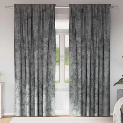 Image de Rideaux en velours 2 pcs Gris 245 x 140 cm Velours