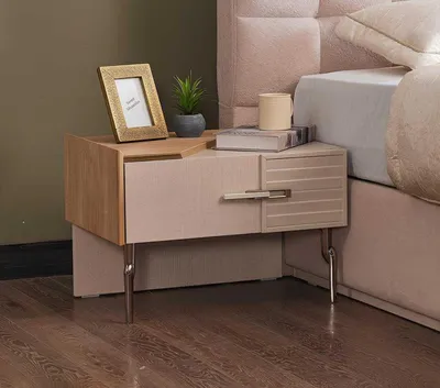 Image de Table de chevet avec tiroirs au style moderne pour la chambre à coucher