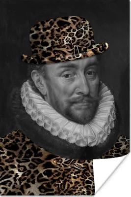 Produktbild von MuchoWow® Poster Wilhelm von Oranien - Adriaen Thomasz - Pantherdruck 120x180 cm - Kunstposter