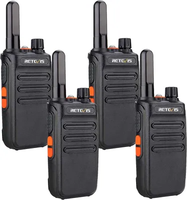 Image de Retevis RB635 Radio 4 pcs, lampe de poche LED PMR446, 16 canaux s, poste de radio, VOX, radio USB rechargeable pour laau détail, noir