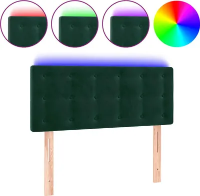 Obrázek produktu pro vidaXL LED čelo postele tmavě zelené 100x5x78/88 cm Velvet