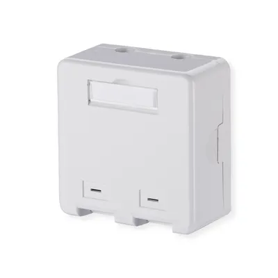 Produktbild von METZ CONNECT Keystone Anschlussdose AP, 2 Port unbestückt reinweiß