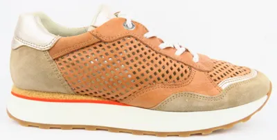 Produktbild von Paul Green grain/cuoio gelocht Kid Damen Sneaker in Braun, Größe 5.5