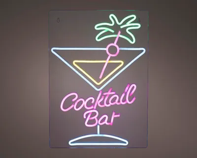 Produktbild von LED Neon Cocktailglas mit Schriftzug NEON