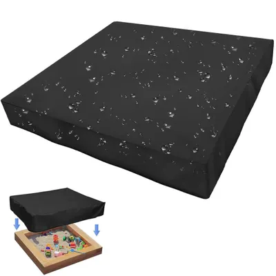 Produktbild von Sandkastenabdeckung - 125 x 125 x 20 cm - Sandkastenplane Abdeckplane - mit Kordelzug - wasserdicht,UV-beständig - für Sandkasten, Pool, Terrasse