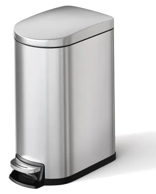 Image de Poubelle en acier inoxydable - Corbeille 10 litres - Étanchéité aux odeurs et à l'eau - Couvercle à fermeture douce - Bac intérieur amovible - Argent