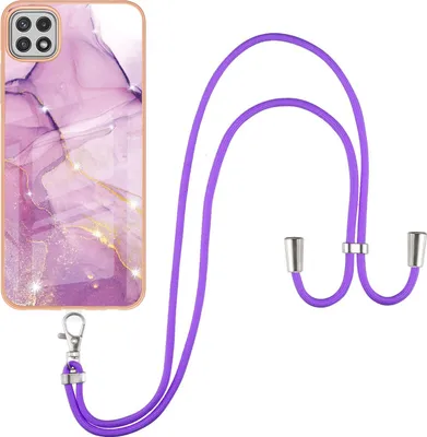 Produktbild von Galaxy A22 5G Handykette Hülle, Ultra Dünn Soft TPU Bumper Anti-kratzt Schutzhülle mit verstellbarem Tragegurt für Samsung Galaxy A22 5G Rosa