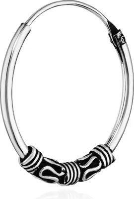 Produktbild von Single 925 Sterling Silber Keltische Celtic Gothic Creolen 19mm 7256