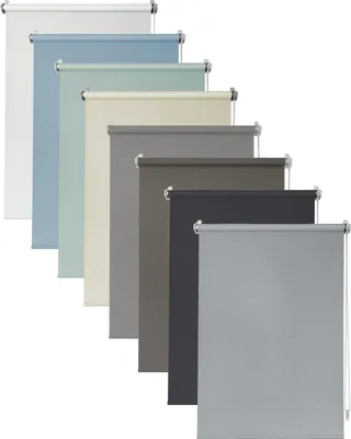 Produktbild von Deco4Me Seitenzugrollo Klemmfix ohne Bohren – blickdicht und lichtdurchlässig – Hellgrau, 80 x 220 cm