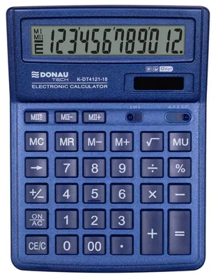 Image de Calculatrice de bureau Donau Tech à 12 chiffres alimentée par piles et énergie solaire