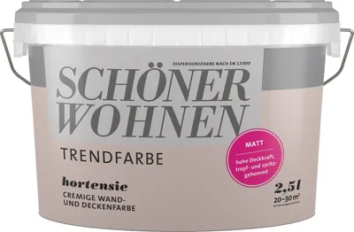 Produktbild von Schöner Wohnen Trendfarbe Wandfarbe Deckenfarbe Hortensie matt 2,5 L