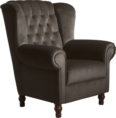 Produktbild von Ohrenbackensessel Katreen Bezug Samtvelours Buche nussbaum dunkel / braun 22812