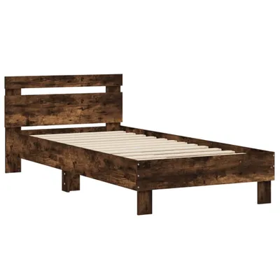 Produktbild von Bettgestell mit Kopfteil Räuchereiche 75x190 cm Holzwerkstoff