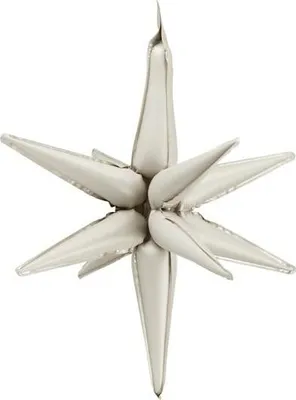 Productafbeelding van Folioballon "Ster" 3D, 105 cm, beige - PartyDeco