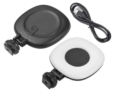 Obrázek produktu pro Sada 2 kapesních LED videolamp pro fotografování s fotoaparátem, 3 režimy osvětlení, nastavení jasu, vestavěná baterie s adaptérem na patici