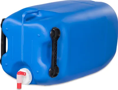 Produktbild von 60 Liter Kanister Wasserkanister Camping & Outdoor blau 3 Griffe + Auslaufhahn (60knb 3G + H.71)